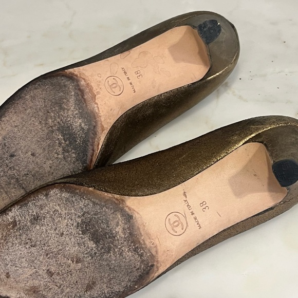 Chanel Metallic Gold Heels